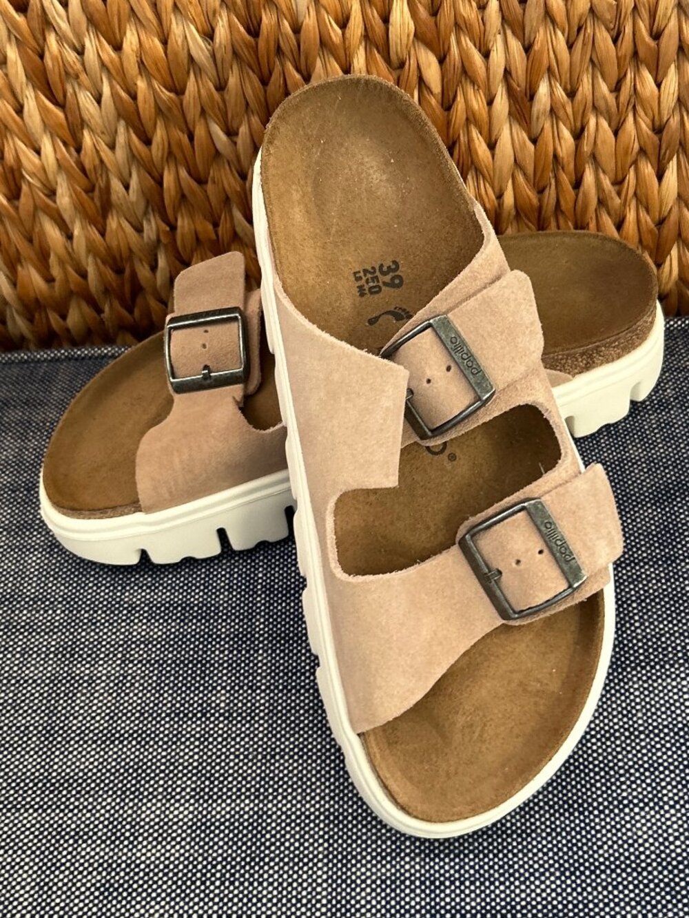 NWOT Papillio by Birkenstock Arizona Chunky Birko-Flor Platform Sandals ~ 39 ~ 8